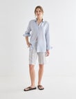 Zest Essential Linen Longline Short, Natural Check product photo View 06 S