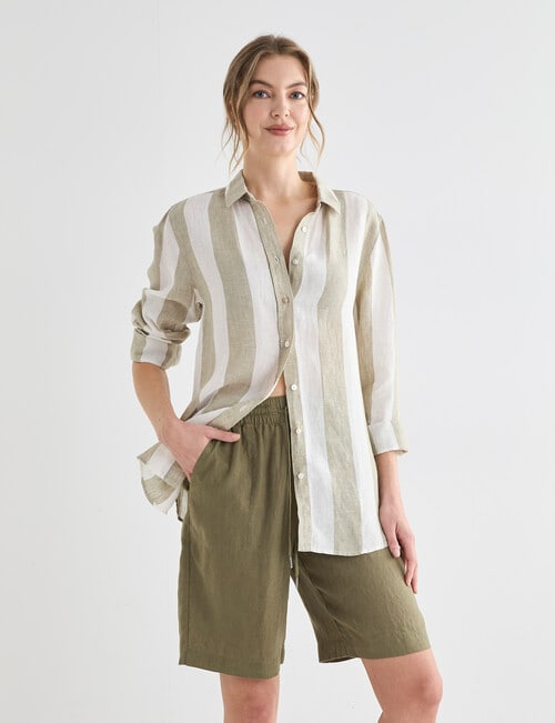 Zest Essential Linen Longline Short, Caper product photo
