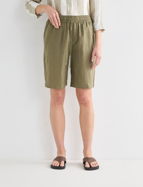 Zest Essential Linen Longline Short, Caper product photo View 04 L