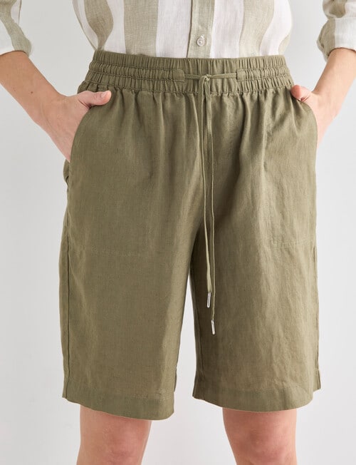 Zest Essential Linen Longline Short, Caper product photo View 05 L