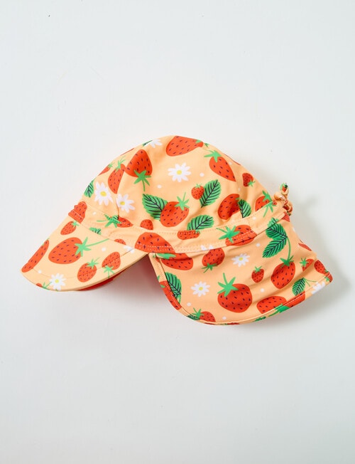 Teeny Weeny Girls Strawberry Legionnaire Swim Hat, Peach product photo