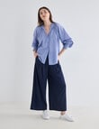 Whistle Wide Leg Crop Pant, Navy product photo View 03 S