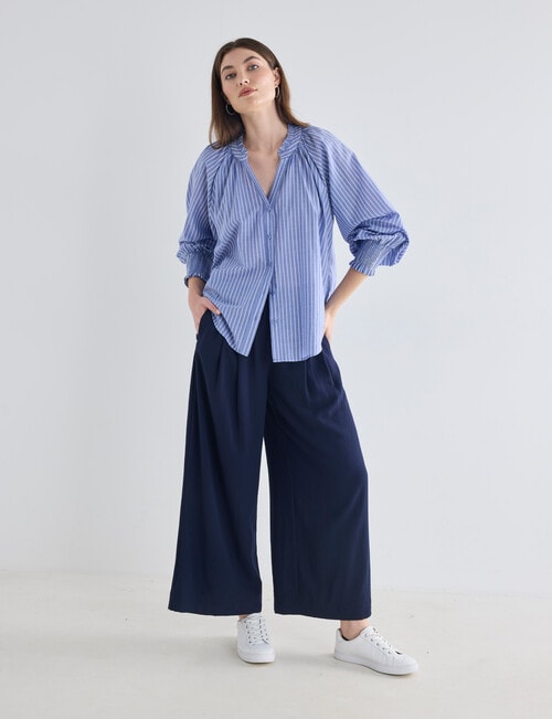 Whistle Wide Leg Crop Pant, Navy product photo View 03 L