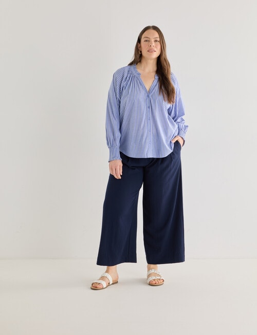 Whistle Wide Leg Crop Pant, Navy product photo View 12 L