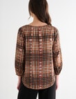 Oliver Black Three Quarter Sleeve V-neck Top, Film Print product photo View 02 S