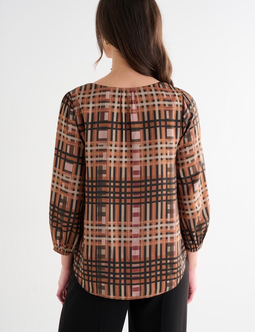 Oliver Black Three Quarter Sleeve V-neck Top, Film Print product photo View 02 L