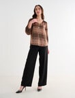 Oliver Black Three Quarter Sleeve V-neck Top, Film Print product photo View 03 S