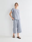 Zest Essential Linen Top, Navy Stripe product photo View 03 S