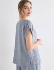 Zest Essential Linen Top, Navy Stripe product photo View 04 S