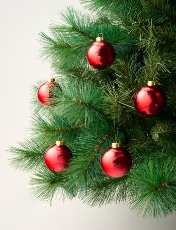 Christmas Shop Glass Bauble, Ruby, Set of 6 product photo