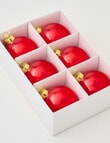 Christmas Shop Glass Bauble, Ruby, Set of 6 product photo View 02 S