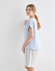 Zest Essential Linen Top, Silver Blue product photo View 05 S