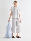 Zest Essential Linen Crop Pant, Natural Check product photo