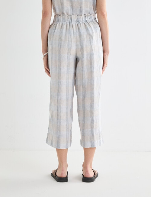 Zest Essential Linen Crop Pant, Natural Check product photo View 02 L