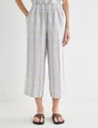 Zest Essential Linen Crop Pant, Natural Check product photo View 04 S
