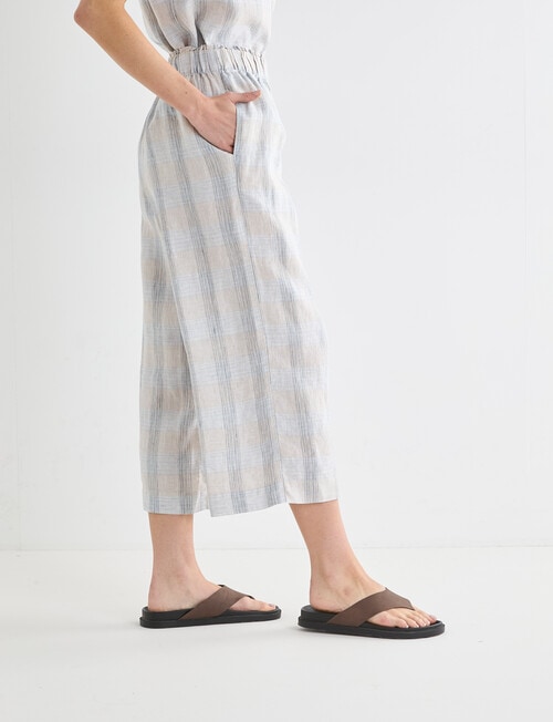 Zest Essential Linen Crop Pant, Natural Check product photo View 05 L