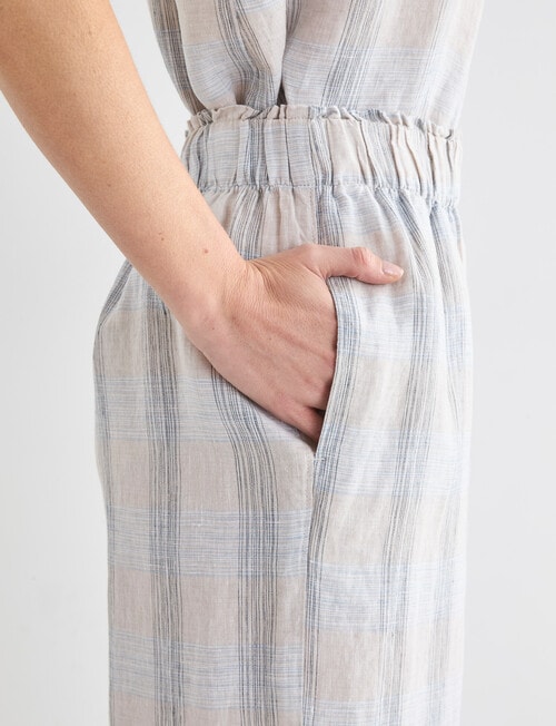 Zest Essential Linen Crop Pant, Natural Check product photo View 06 L