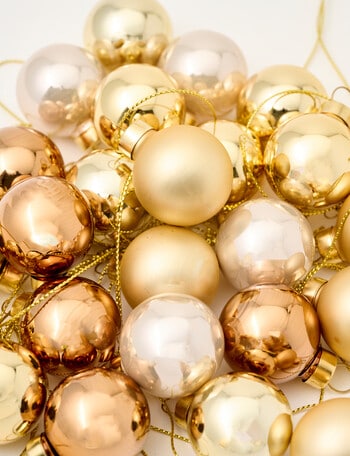 Christmas Shop Mini Glass Bauble, Set of 25, Gold Tone product photo
