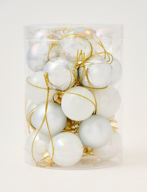 Christmas Shop Mini Glass Bauble, Set of 25, Snow product photo View 02 L