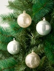 Christmas Shop Blown Glass Bauble, Set of 4, Snow product photo