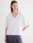 Jigsaw Amplify V-Neck Short Sleeve Tee, Chalk product photo