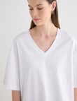 Jigsaw Amplify V-Neck Short Sleeve Tee, Chalk product photo View 04 S
