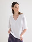 Jigsaw Amplify V-Neck Short Sleeve Tee, Chalk product photo View 05 S