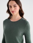 Oliver Black Three Quarter Sleeve Texture Jumper, Light Teal product photo
