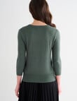 Oliver Black Three Quarter Sleeve Texture Jumper, Light Teal product photo View 02 S