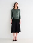 Oliver Black Three Quarter Sleeve Texture Jumper, Light Teal product photo View 03 S