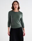 Oliver Black Three Quarter Sleeve Texture Jumper, Light Teal product photo View 05 S