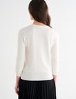 Oliver Black Three Quarter Sleeve Texture Jumper, Ivory product photo View 02 S