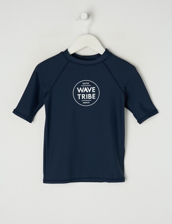 Wavetribe Short Sleeve Rash Top, Navy product photo