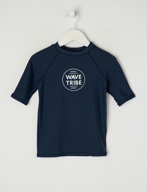 Wavetribe Short Sleeve Rash Top, Navy product photo
