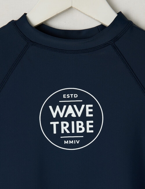 Wavetribe Short Sleeve Rash Top, Navy product photo View 02 L