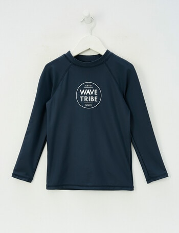 Wavetribe Long Sleeve Rash Top, Navy product photo