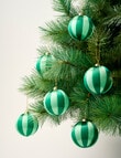 Christmas Shop Striped Baubles, Set of 6, Green & Blue product photo