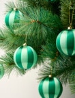 Christmas Shop Striped Baubles, Set of 6, Green & Blue product photo View 03 S
