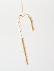 Christmas Shop Candy Cane Glass Ornament, Gold product photo