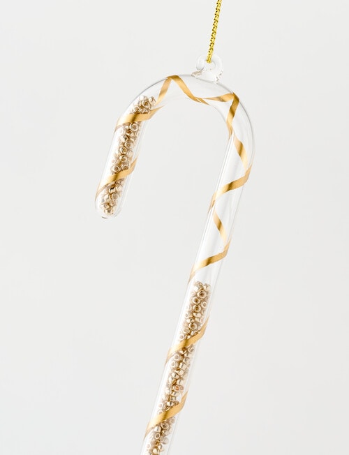 Christmas Shop Candy Cane Glass Ornament, Gold product photo View 02 L