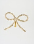 Christmas Shop Diamante Bow Clip Ornament, Gold Tone product photo View 03 S