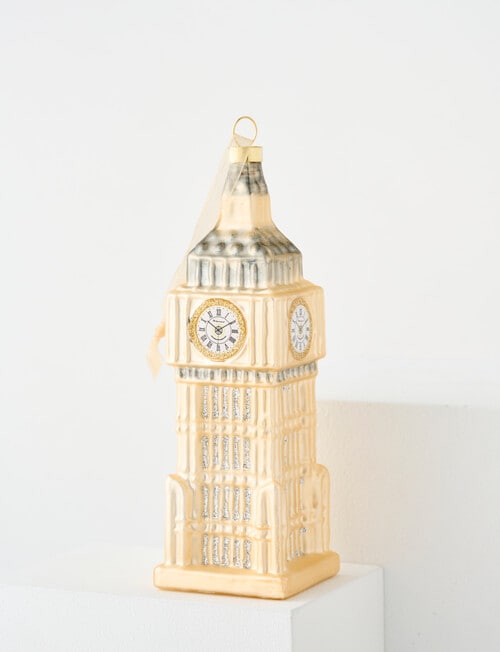 Christmas Shop Glass Ornament, Big Ben product photo View 03 L
