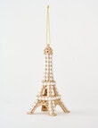Christmas Shop Eiffel Tower Ornament, Pearl Tone product photo