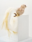 Christmas Shop Jewelled Bird Clip Ornament, Champagne product photo View 02 S