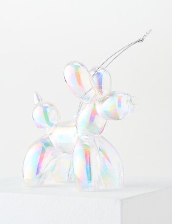 Christmas Shop Balloon Dog Ornament, Iridescent product photo