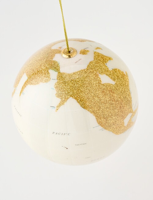 Christmas Shop Globe Ornament, Gold Glitter product photo View 03 L
