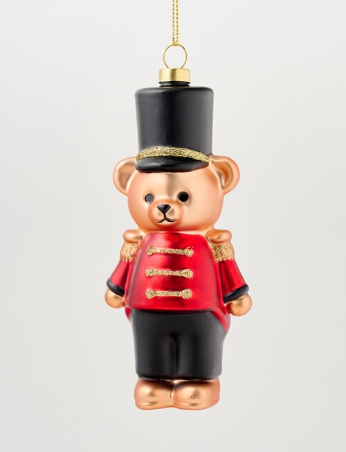 Christmas Shop Glass Ornament, Soldier Bear product photo View 02 L