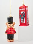 Christmas Shop Glass Ornament, Soldier Bear product photo View 04 S