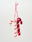 Christmas Shop Candy Cane Felt Ornament, Red & White product photo View 02 S