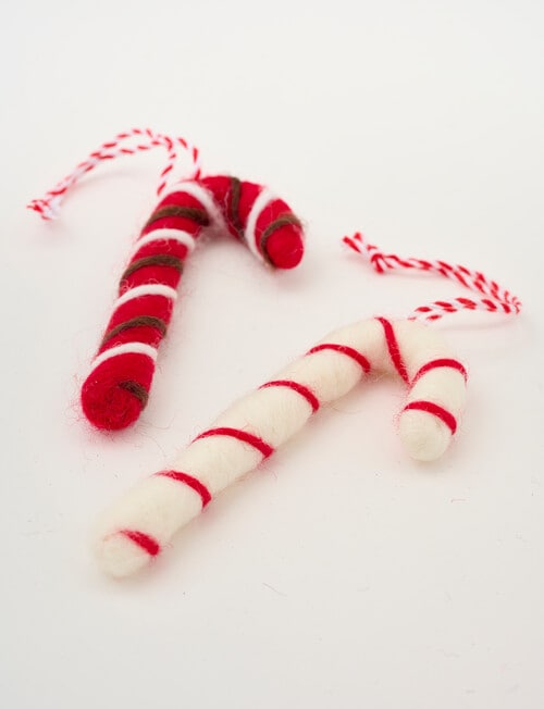 Christmas Shop Candy Cane Felt Ornament, Red & White product photo View 03 L